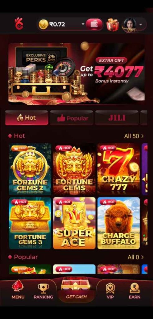 DDOK Game official gaming platform homepage interface on mobile device